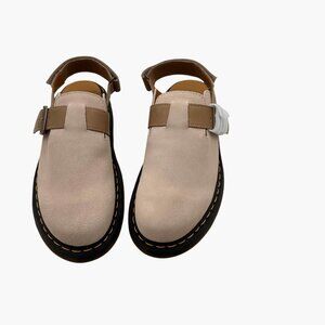 Dr. Martens Unisex SIZE 11/12  Jorge II Beige Suede Leather Open Back Sandals